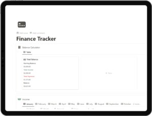 Notion Finance Tracker Template